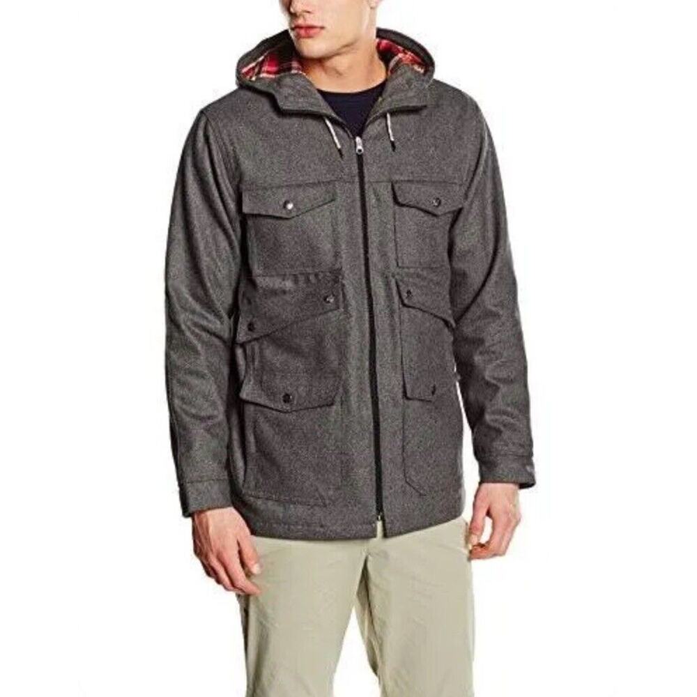 Poler Stuff Outpost Wool Jacket Full Zip Wool Blend Hooded Jacket Medium